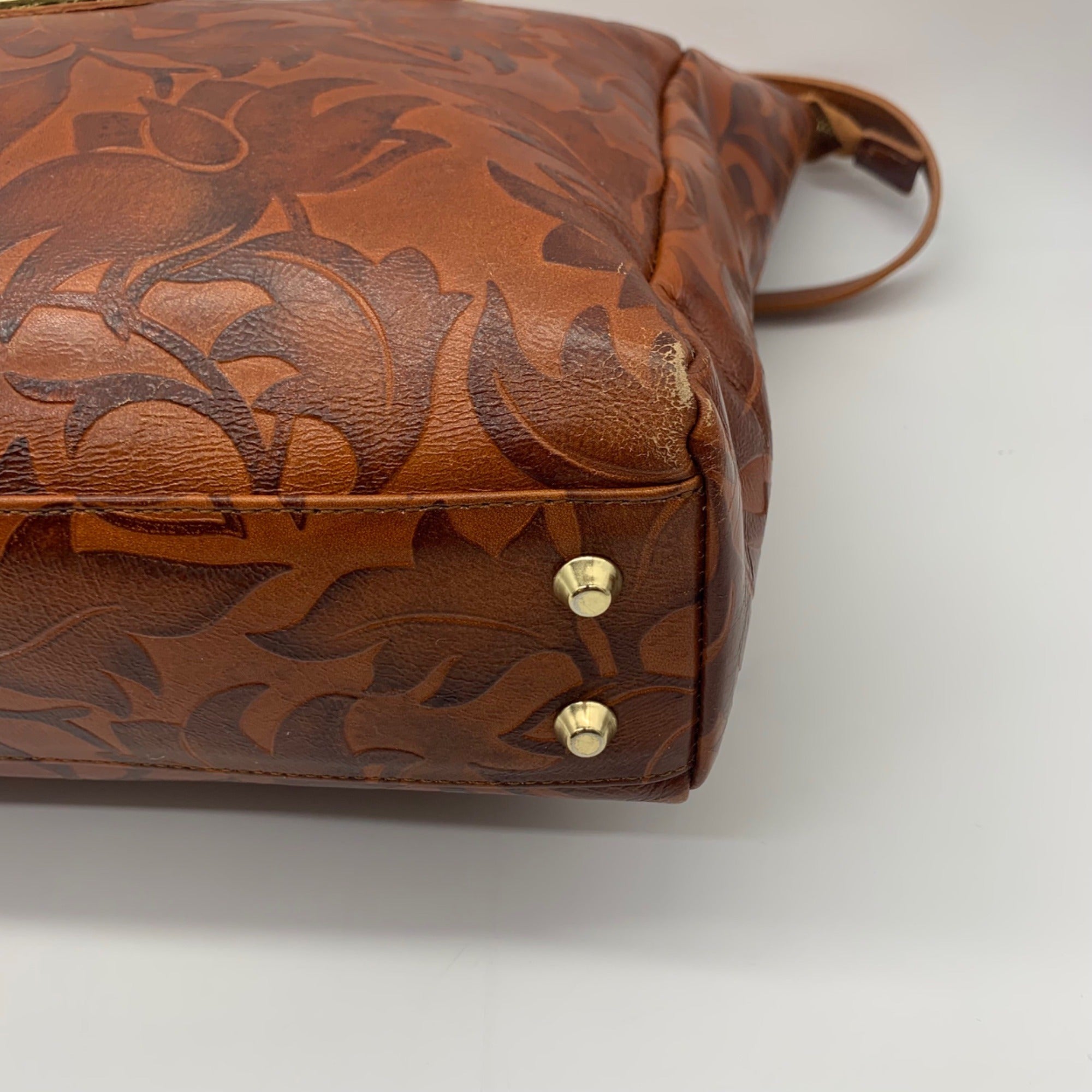 Valentina Burnt Orange Leaf Pattern Tote
