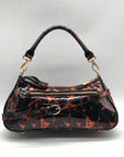 On 34th Brown Tortoise Shell Sleek Pvc Baguette Shoulder Bag