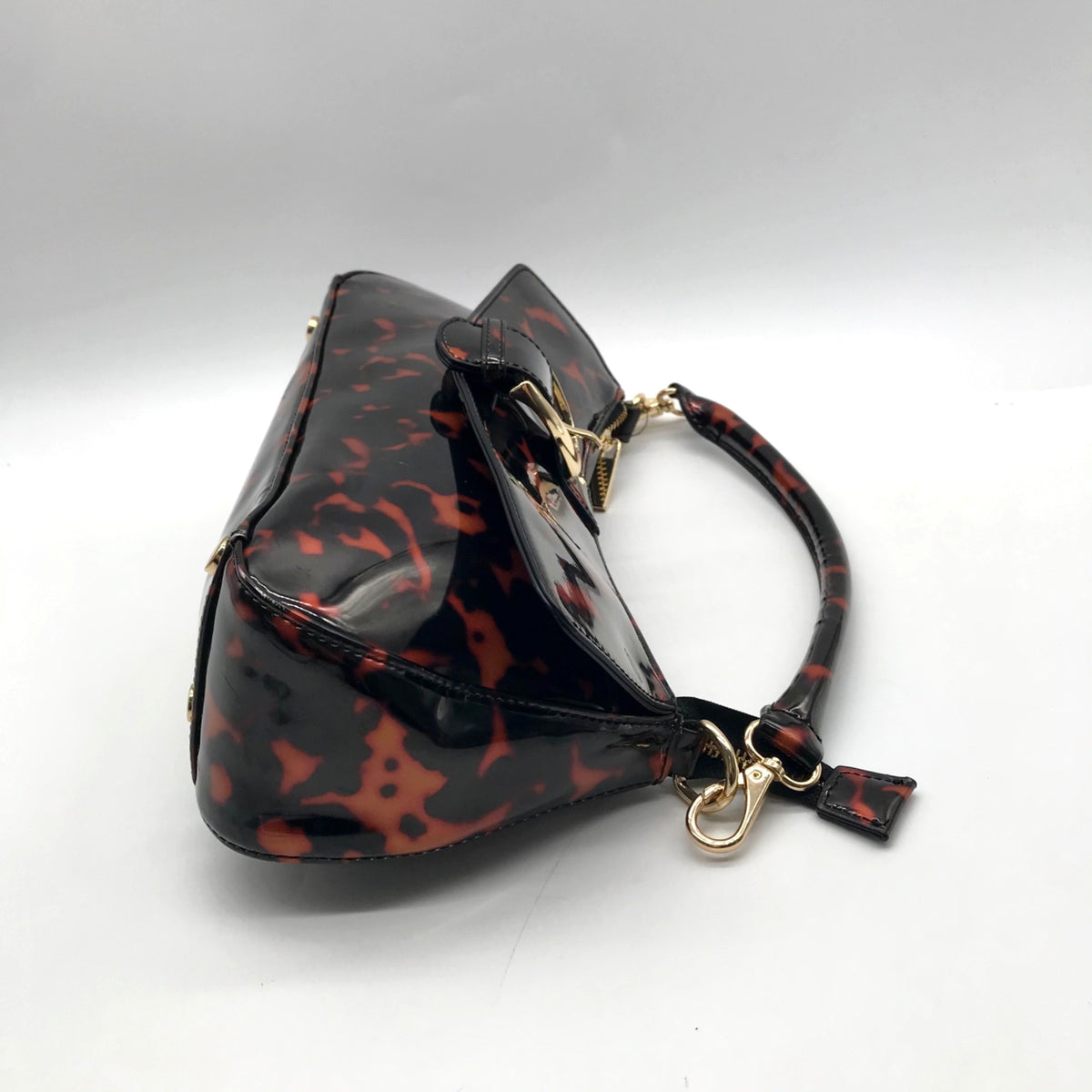 On 34th Brown Tortoise Shell Sleek Pvc Baguette Shoulder Bag