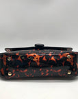 On 34th Brown Tortoise Shell Sleek Pvc Baguette Shoulder Bag