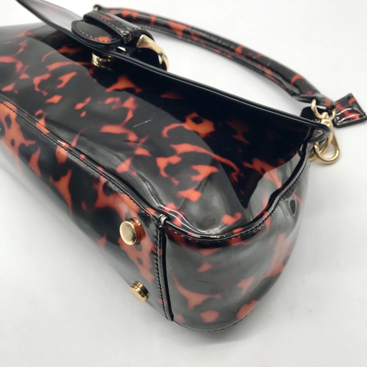 On 34th Brown Tortoise Shell Sleek Pvc Baguette Shoulder Bag