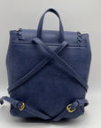 Style & Co Moonlight Blue Faux Leather Whip‑Stitch Backpack