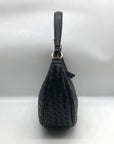 On 34th Black Woven Crossbody Convertible Satchel Bag