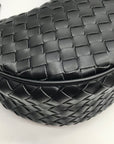 On 34th Black Woven Crossbody Convertible Satchel Bag