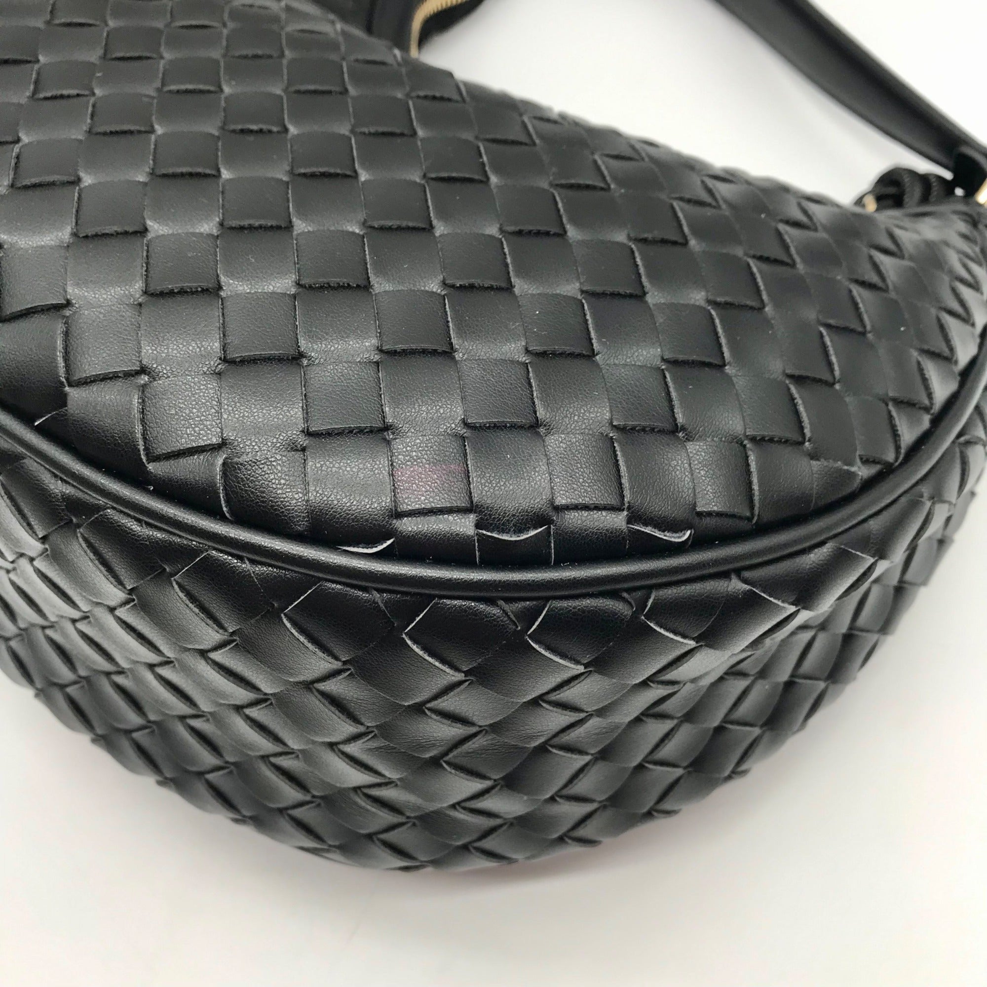 On 34th Black Woven Crossbody Convertible Satchel Bag
