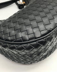 On 34th Black Woven Crossbody Convertible Satchel Bag
