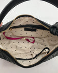 On 34th Black Woven Crossbody Convertible Satchel Bag