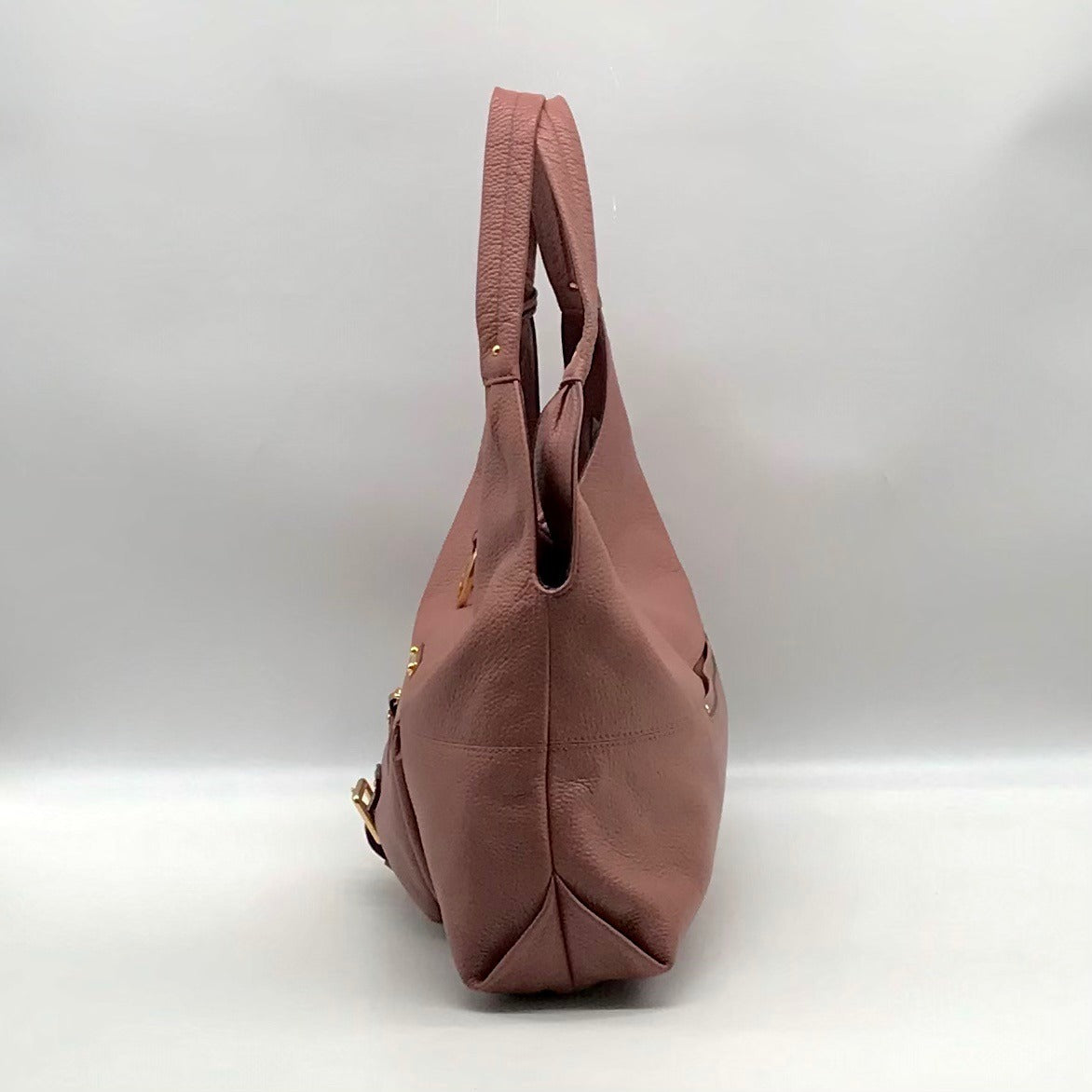 Michael Kors Mauve Pebbled Leather Austin Hobo Bag