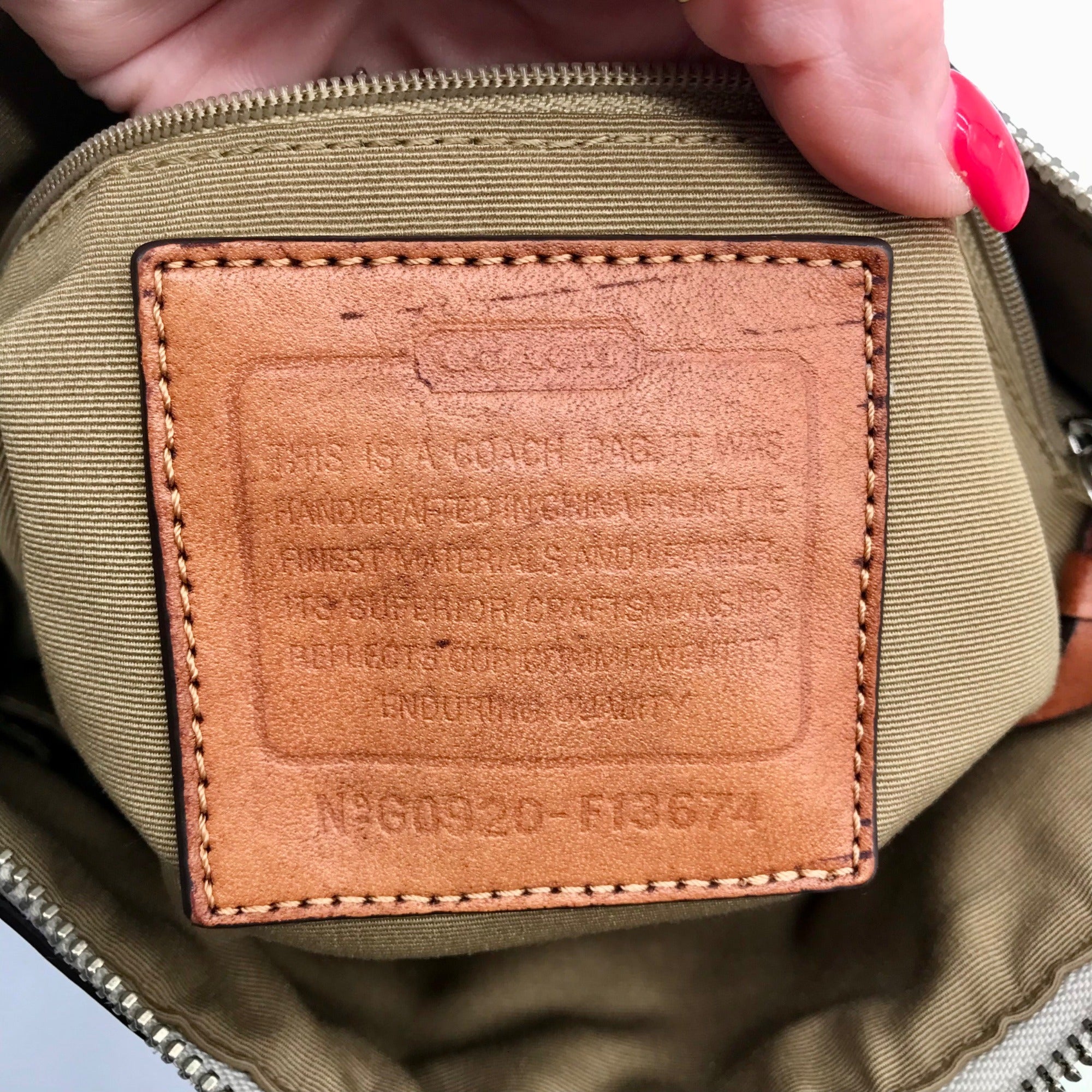 Coach Beige Signature C Monogram Canvas Stripe Shoulder Bag F13674