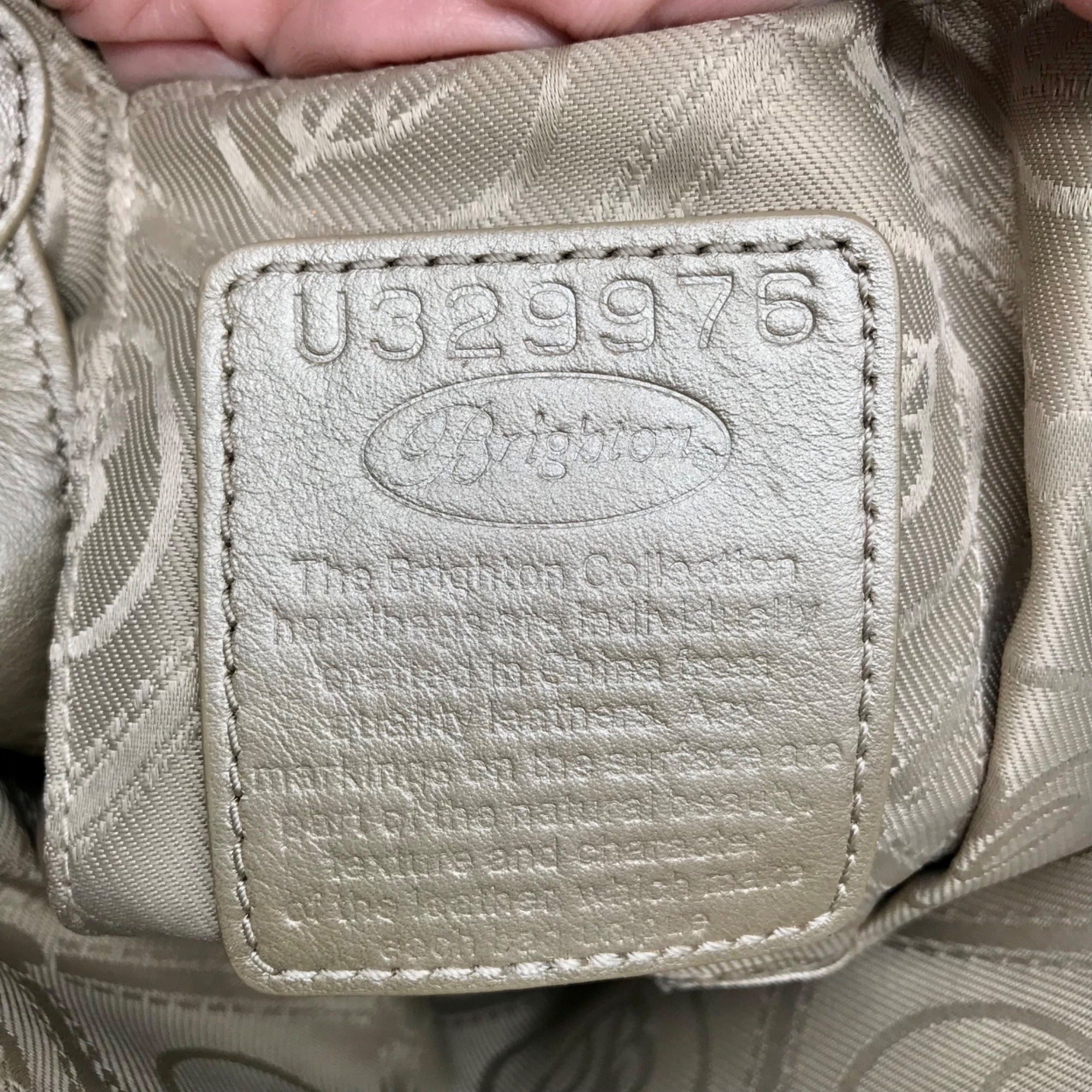 Brighton Neutral Patent Croc Embossed Leather Cher Shoulder Bag And Wallet