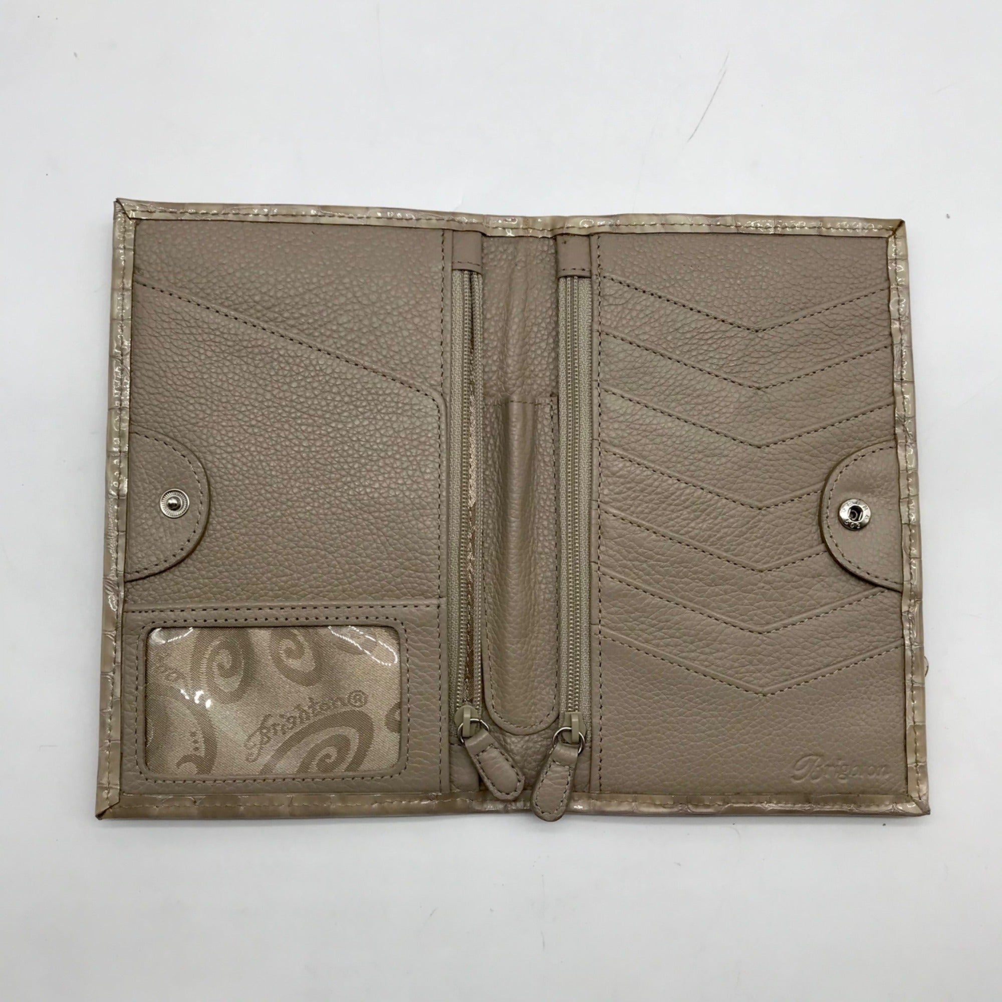 Brighton Neutral Patent Croc Embossed Leather Cher Shoulder Bag And Wallet