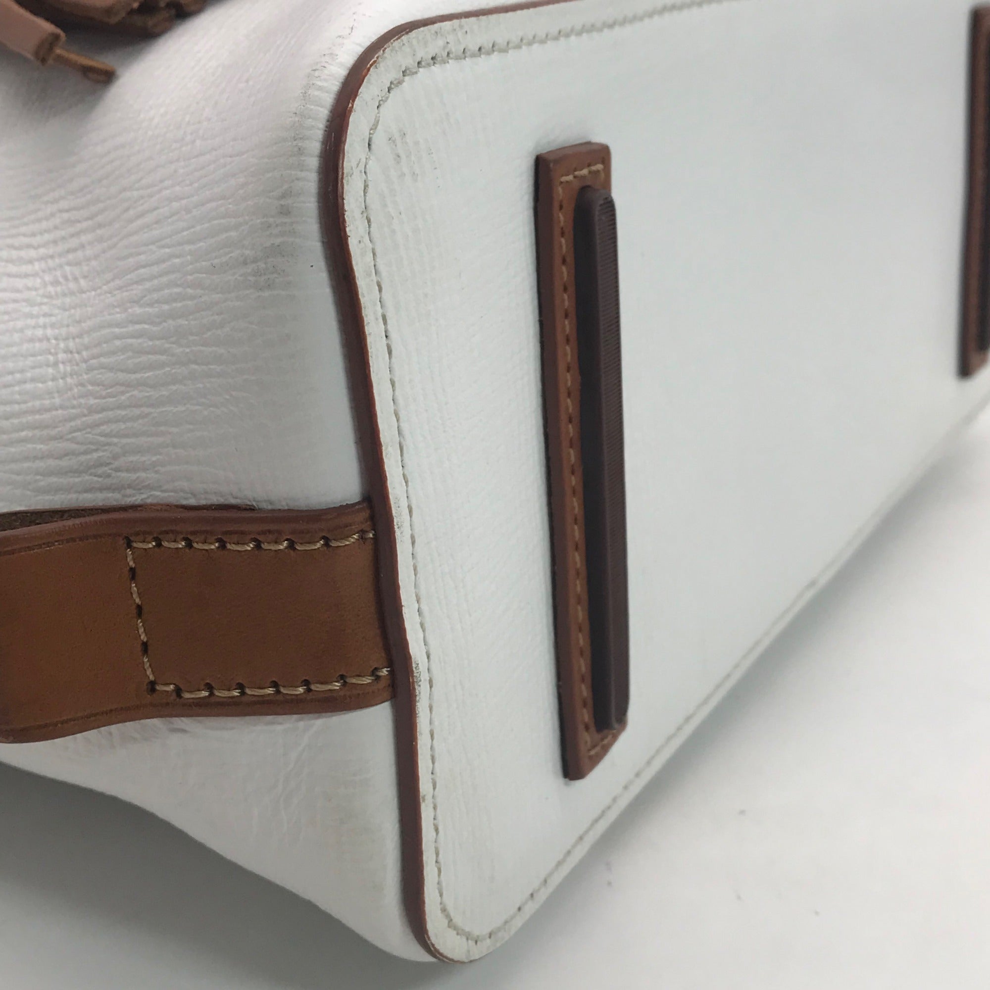 Dooney &amp; Bourke White Leather Morgan Satchel Bag