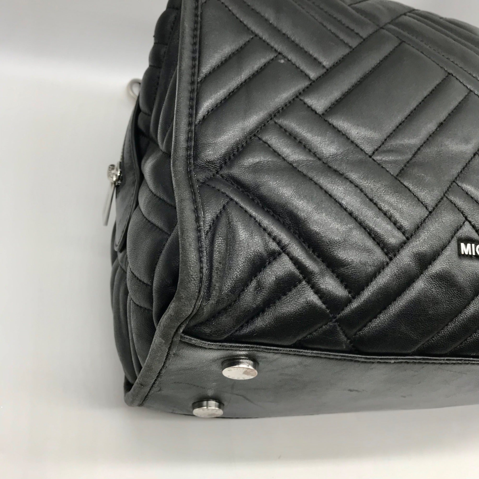 Michael Kors Black Quilted Leather Kathy Shoulder Bag