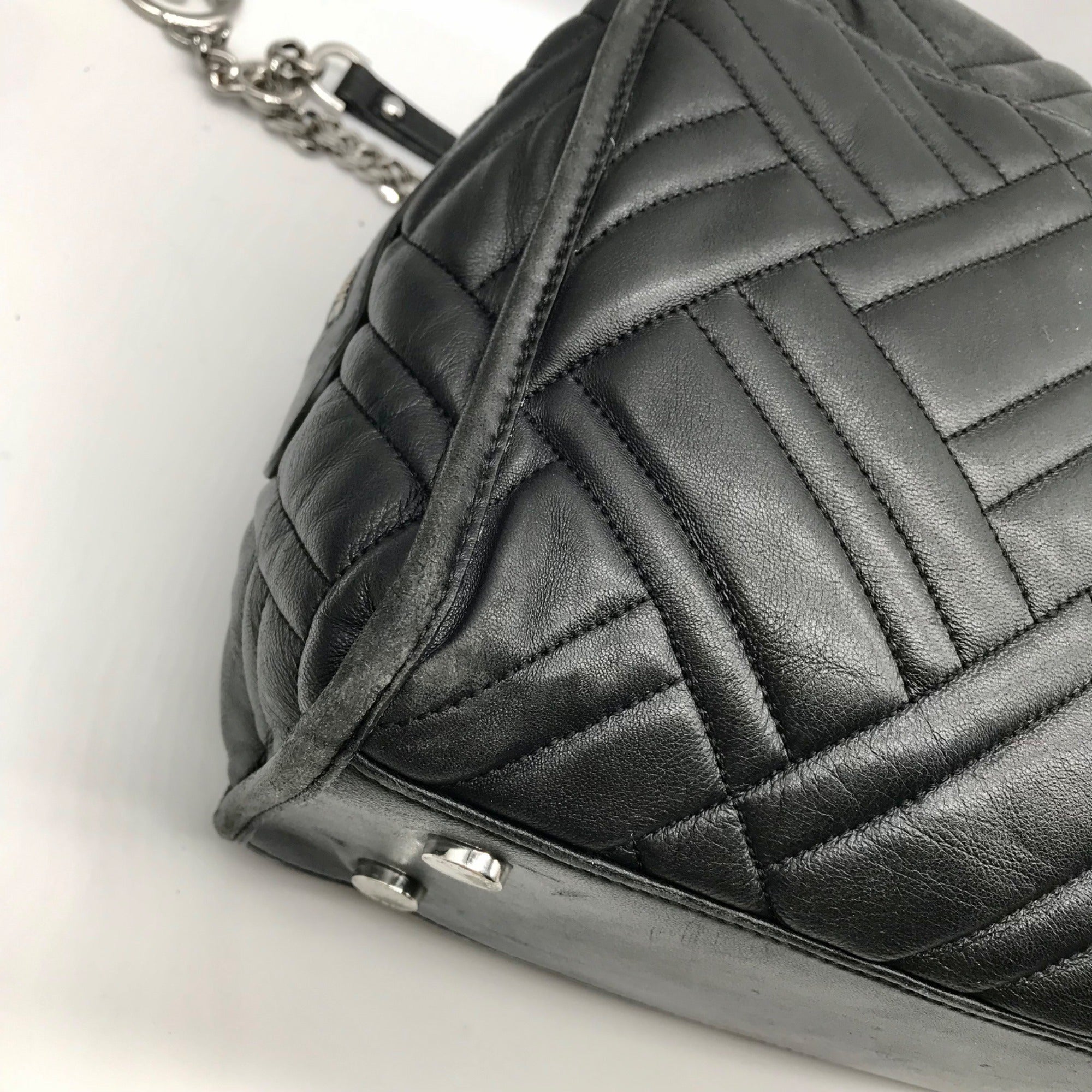 Michael Kors Black Quilted Leather Kathy Shoulder Bag