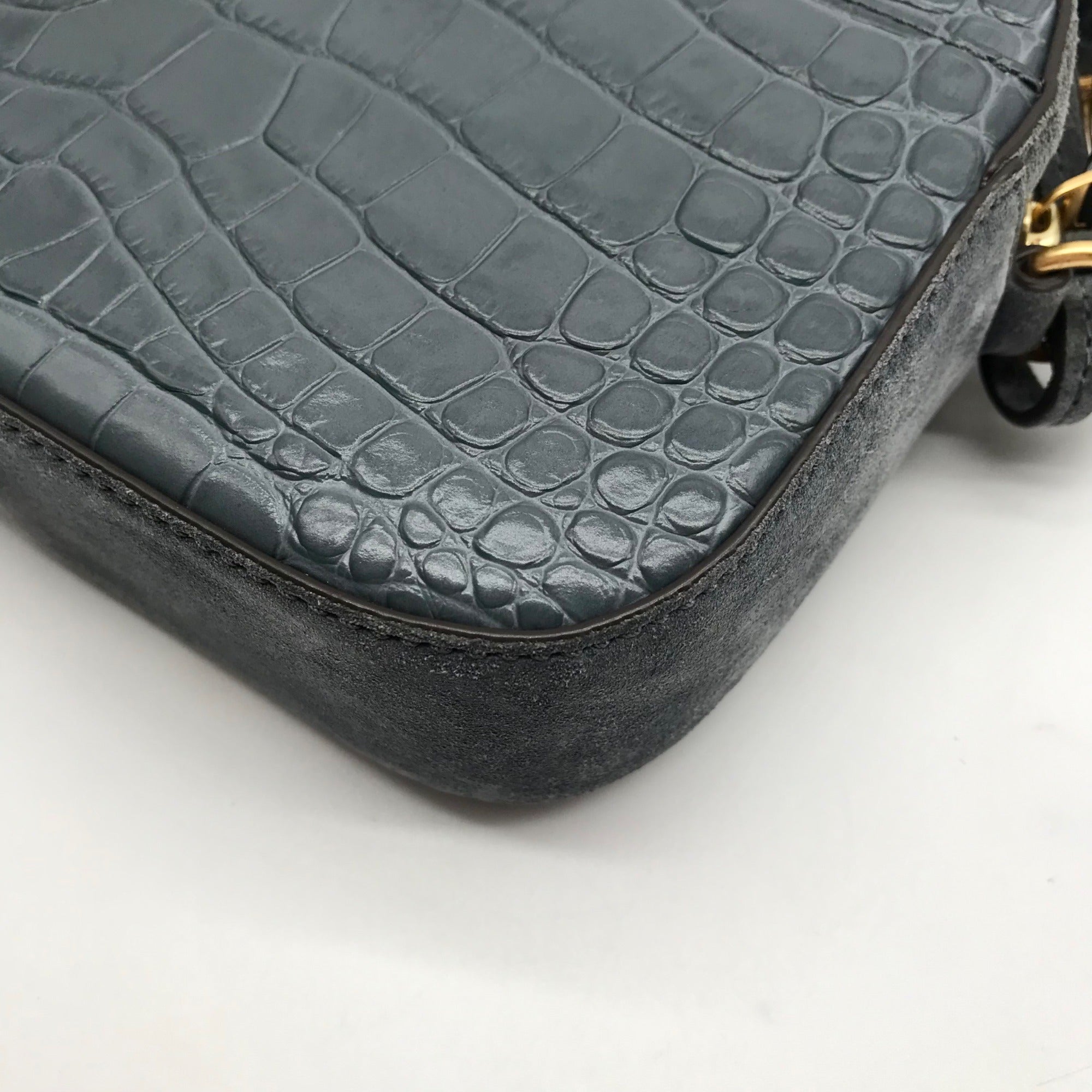 Tory Burch Bluestone Leather Mcgraw Embossed Camera Bag