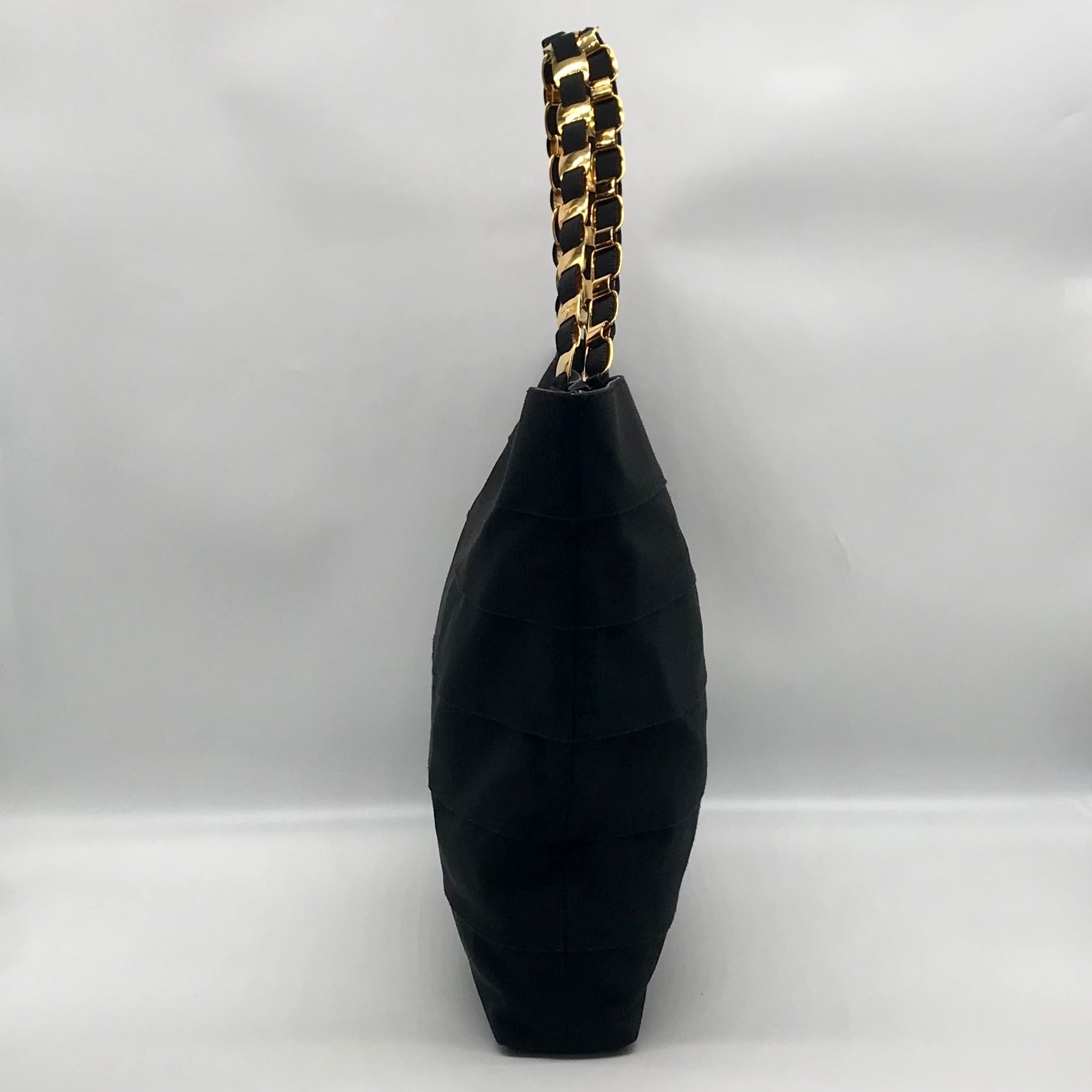 Salvatore Ferragamo Black Tiered Grosgrain Ribbon Tote Bag