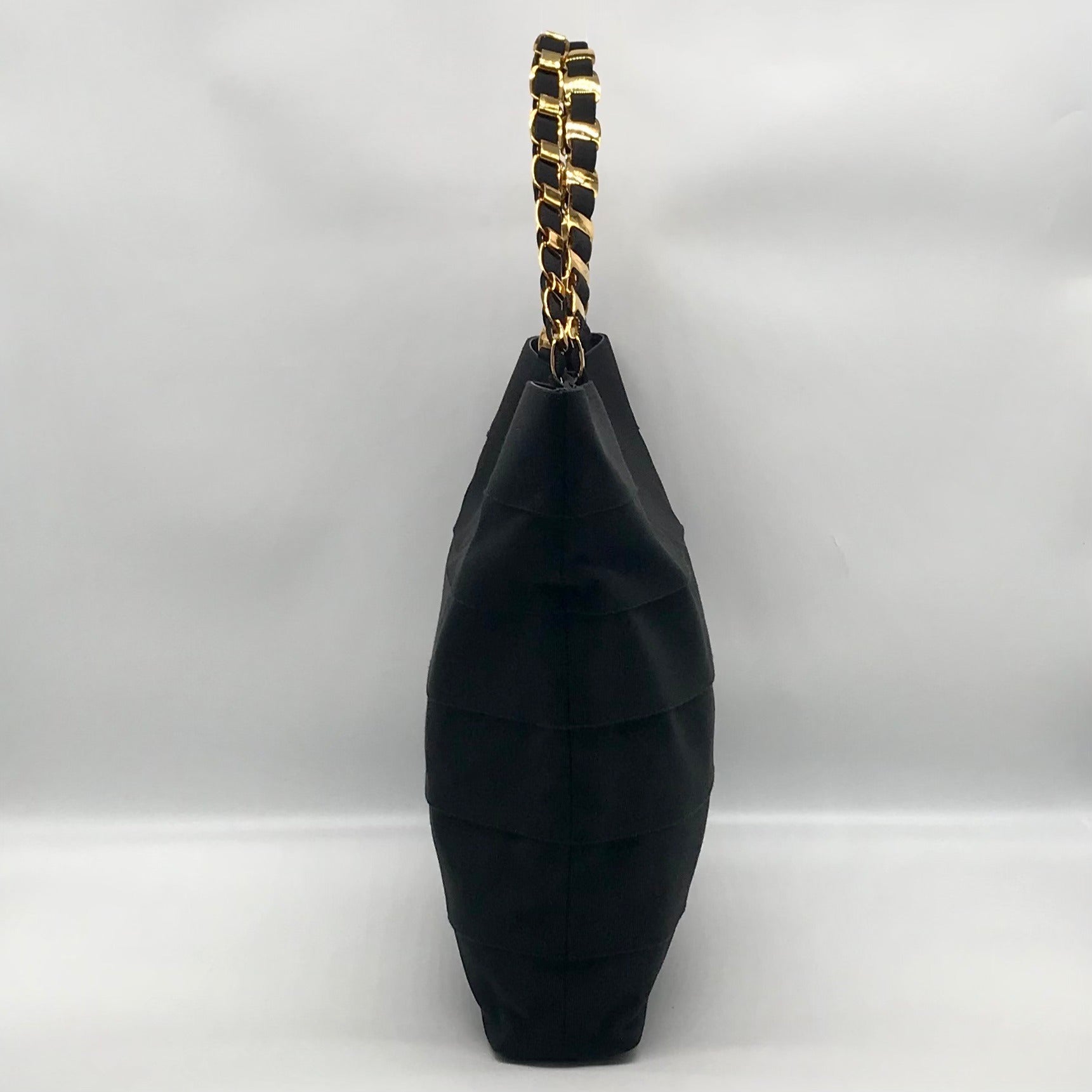 Salvatore Ferragamo Black Tiered Grosgrain Ribbon Tote Bag