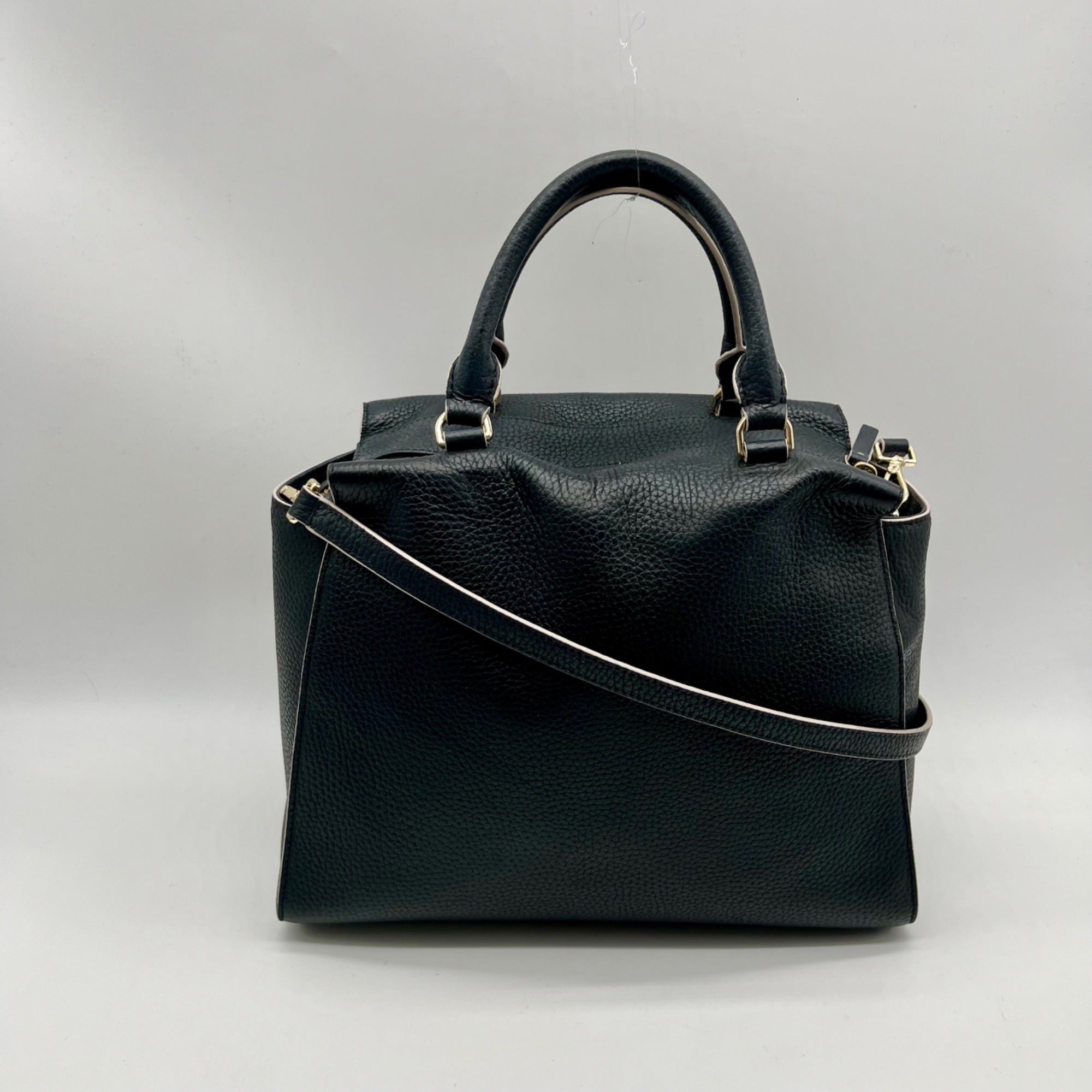 Kate Spade Black Pebbled Leather Satchel Bag