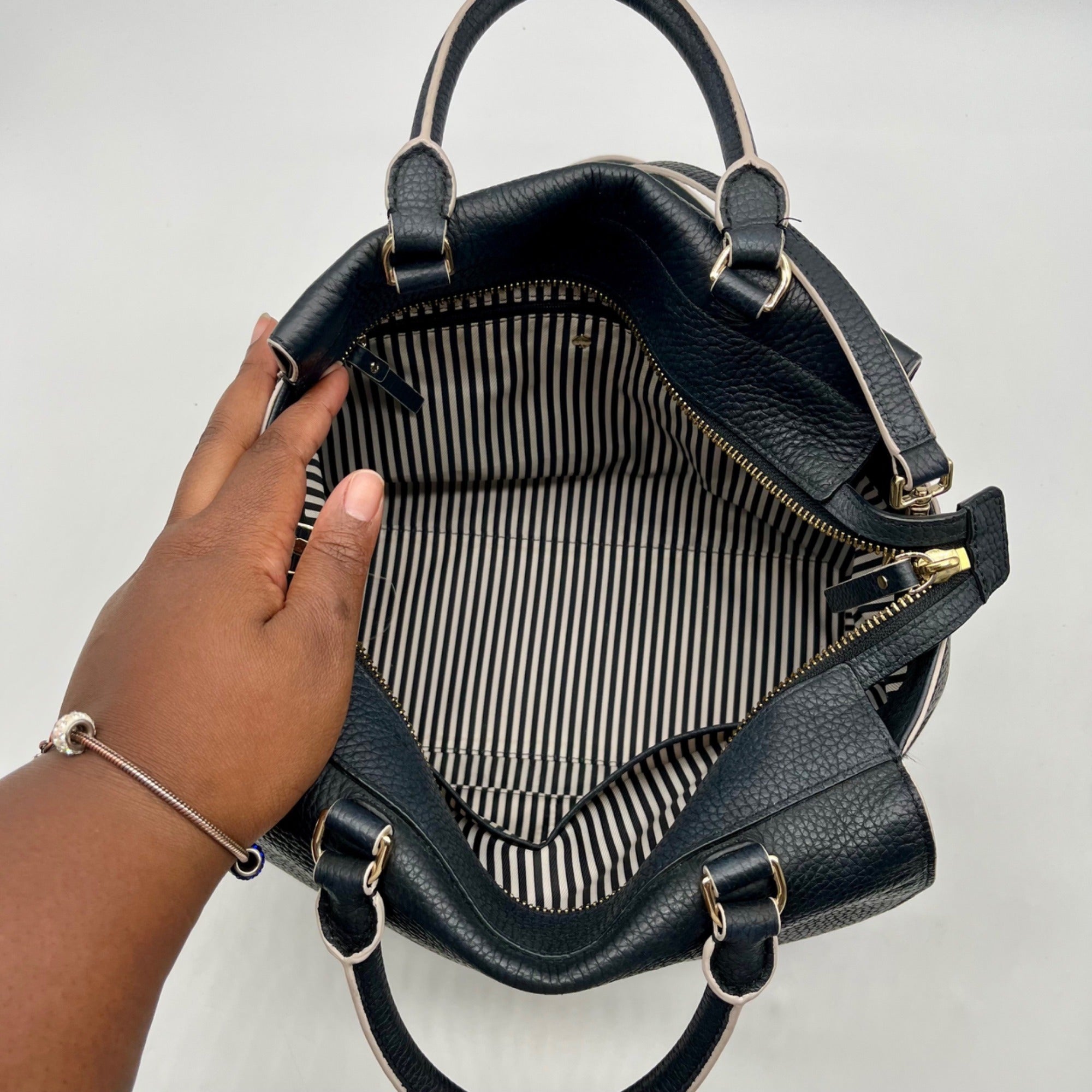 Kate Spade Black Pebbled Leather Satchel Bag
