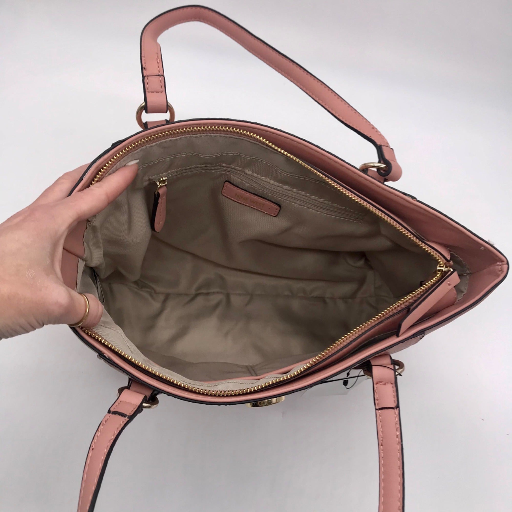 Nine West Pink Faux Leather Kyelle Shoulder Bag