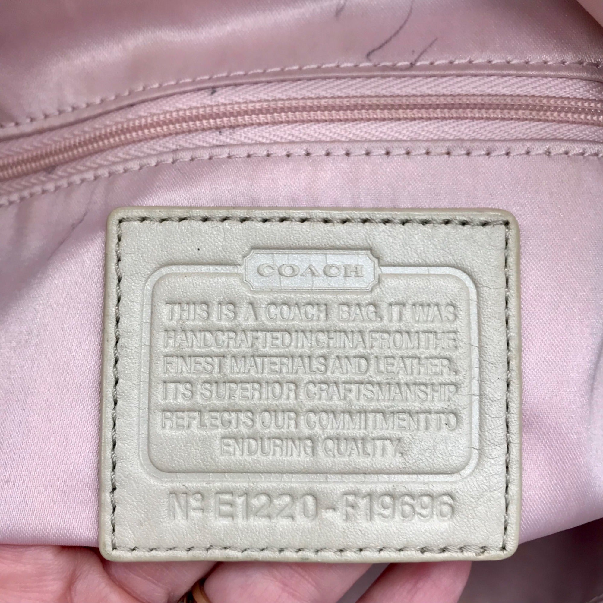Coach Leather Snakeskin Emboss Beige Large Tote - F19696