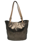 Michael Kors Bronze Metallic Patent Leather Jet Set East West Shoulder Bag