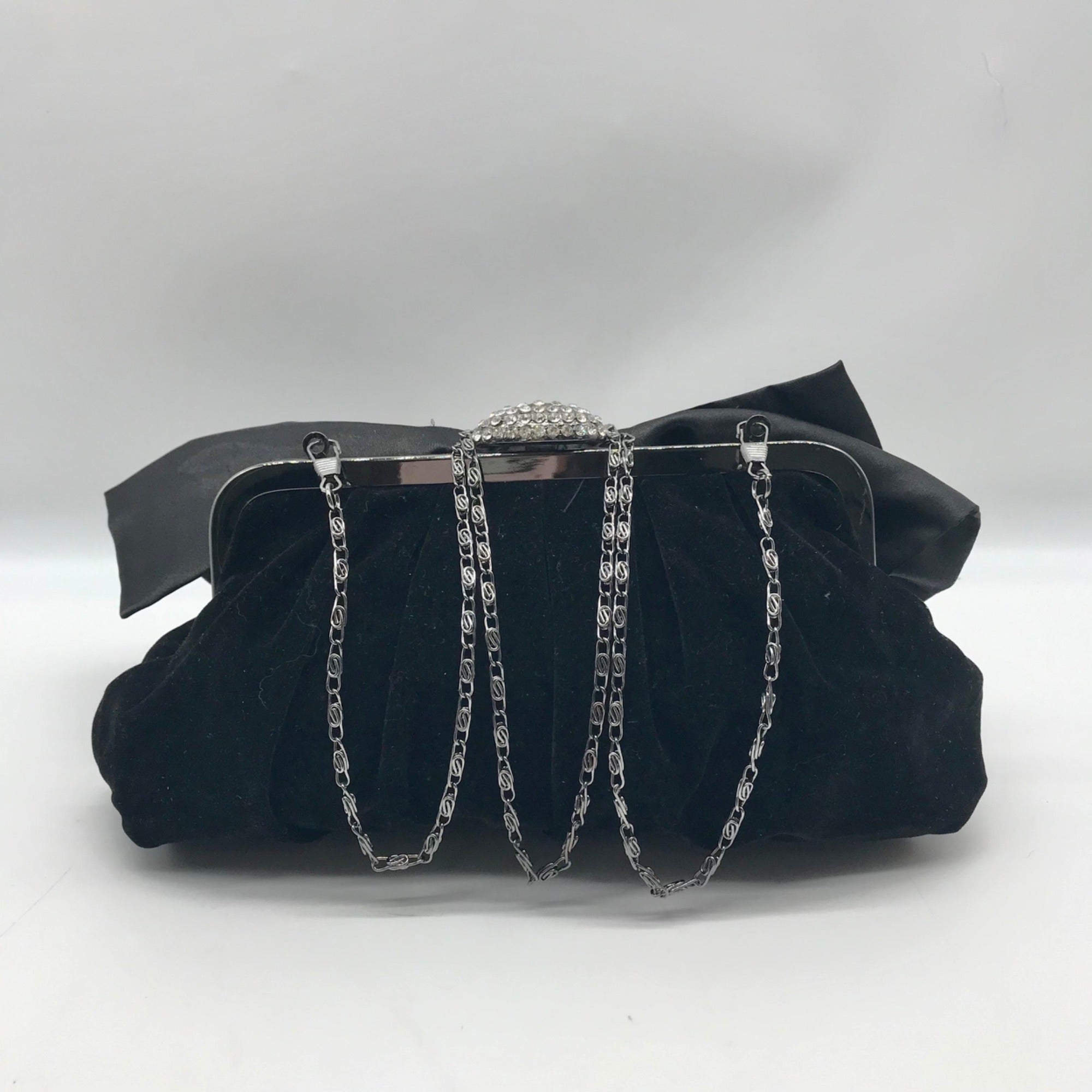 Neiman Marcus Black Velvet Bow Clutch