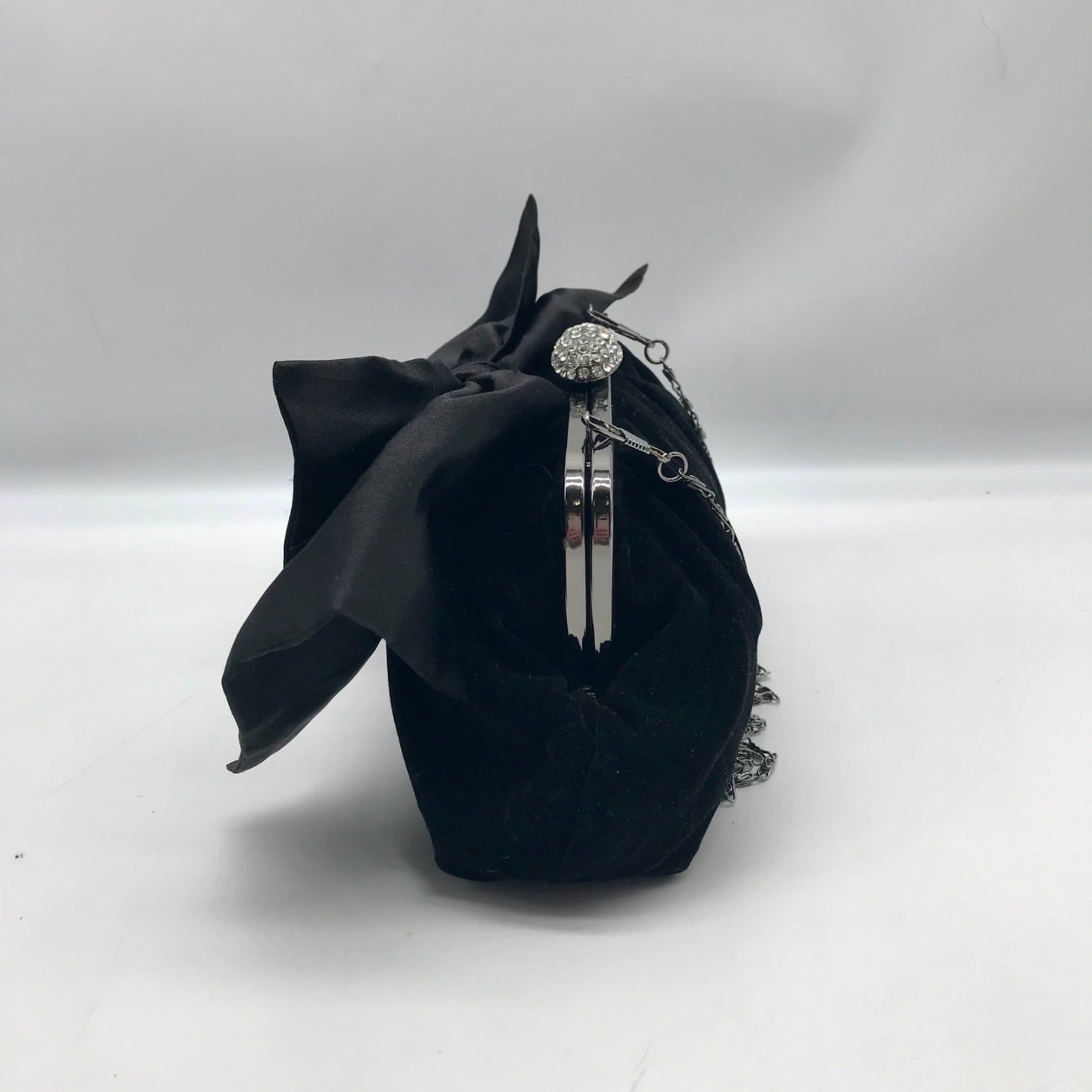 Neiman Marcus Black Velvet Bow Clutch