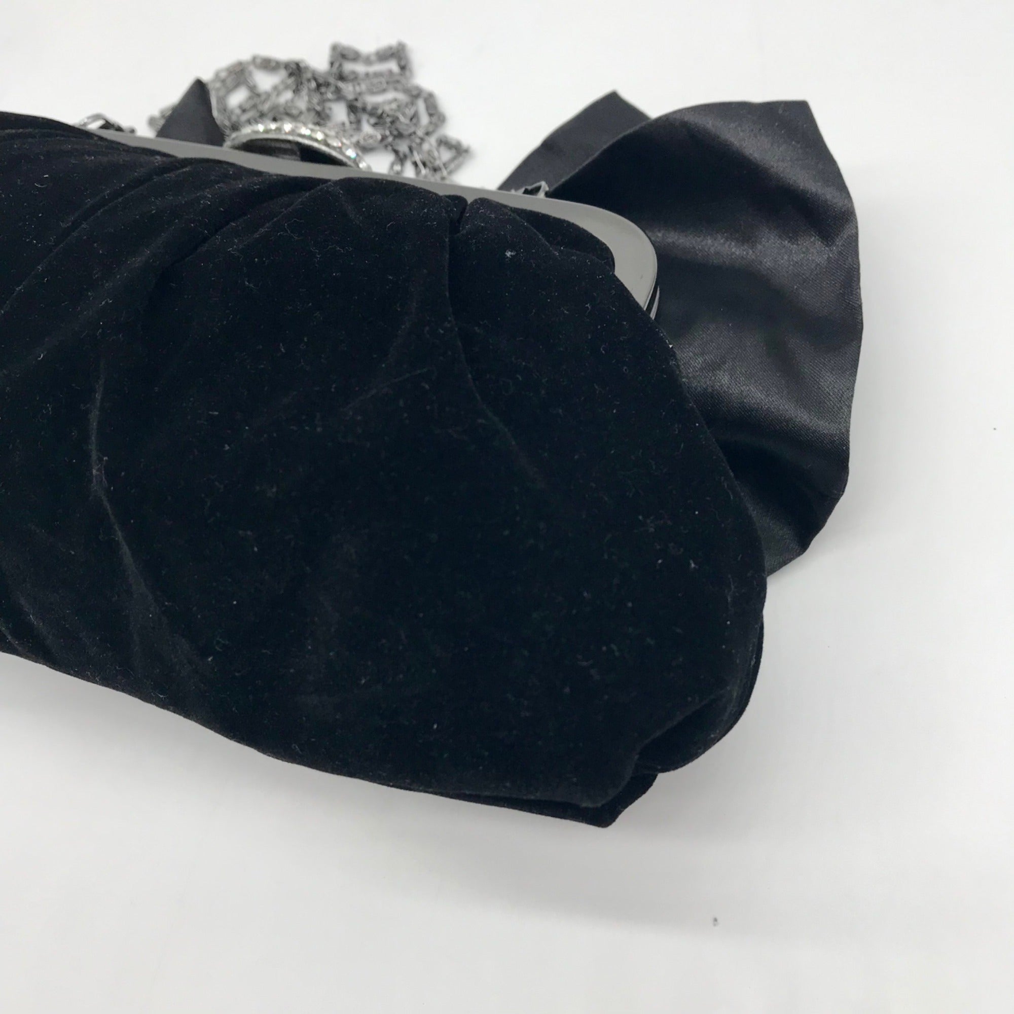 Neiman Marcus Black Velvet Bow Clutch