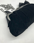 Neiman Marcus Black Velvet Bow Clutch