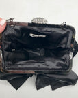 Neiman Marcus Black Velvet Bow Clutch