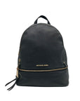 Michael Kors Black Leather Rhea Zip Backpack