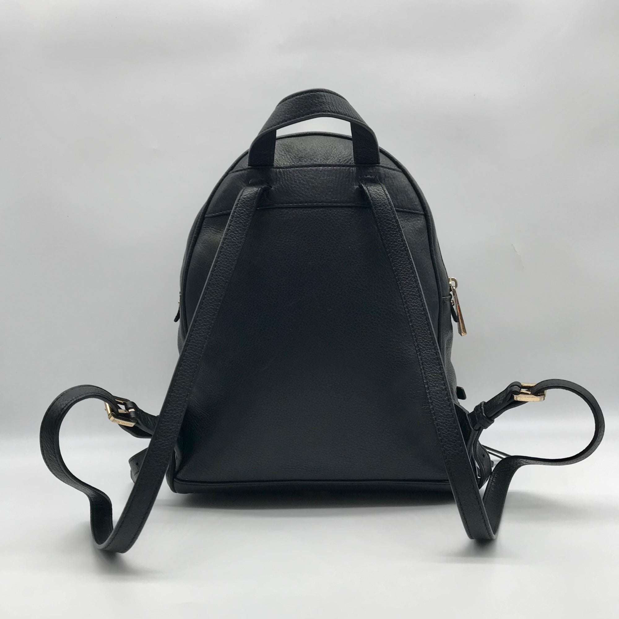 Michael Kors Black Leather Rhea Zip Backpack