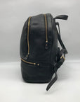 Michael Kors Black Leather Rhea Zip Backpack