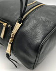 Michael Kors Black Leather Rhea Zip Backpack