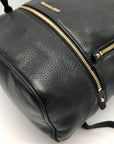 Michael Kors Black Leather Rhea Zip Backpack