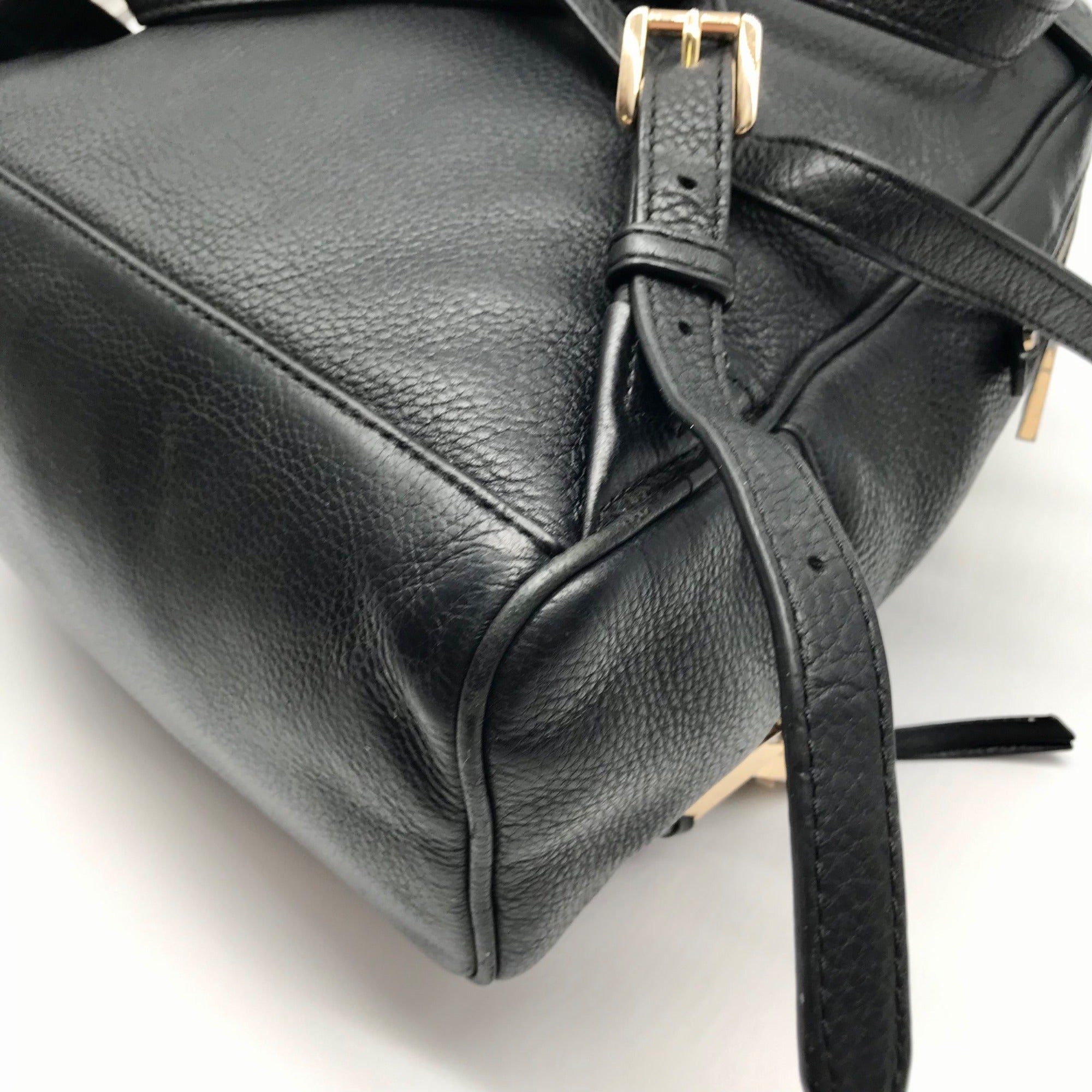 Michael Kors Black Leather Rhea Zip Backpack