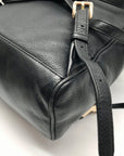 Michael Kors Black Leather Rhea Zip Backpack