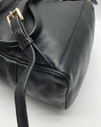 Michael Kors Black Leather Rhea Zip Backpack