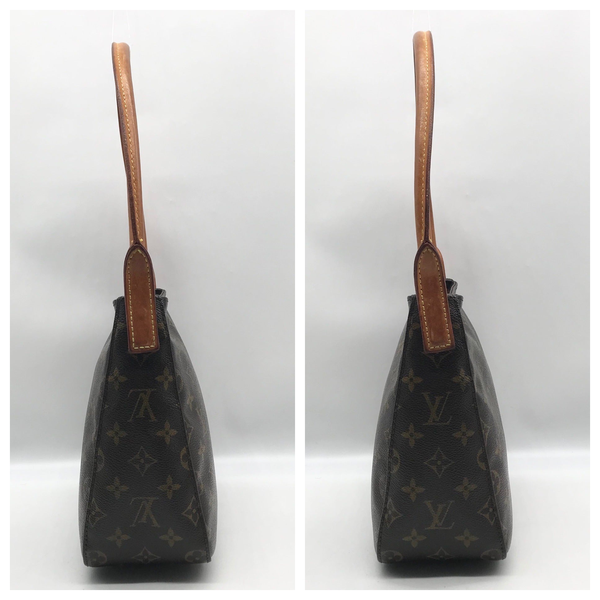 Louis Vuitton Dark Brown Monogram Canvas Looping MM Shoulder Bag