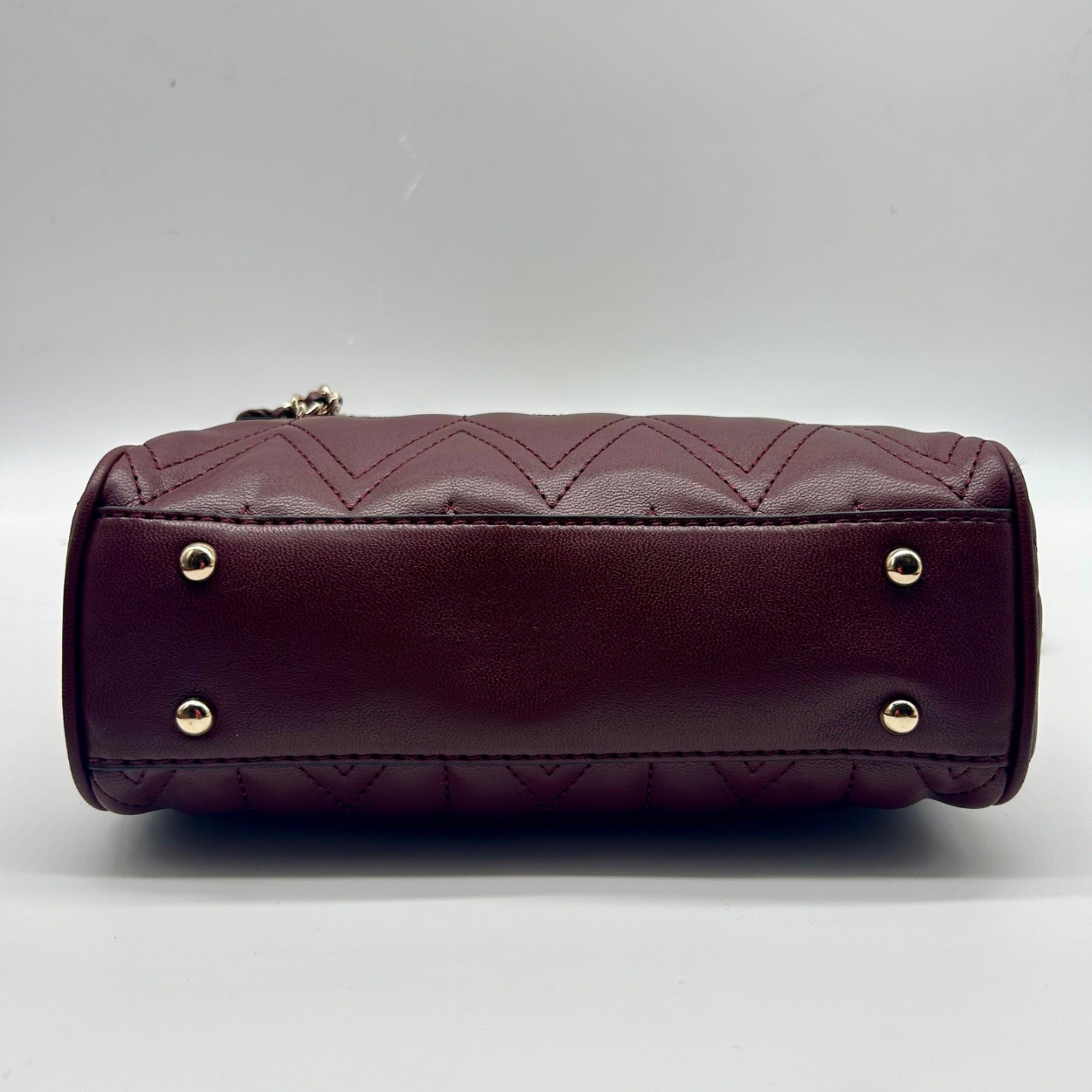 Guess Red Edna Chevron Stitch Shoulder Bag