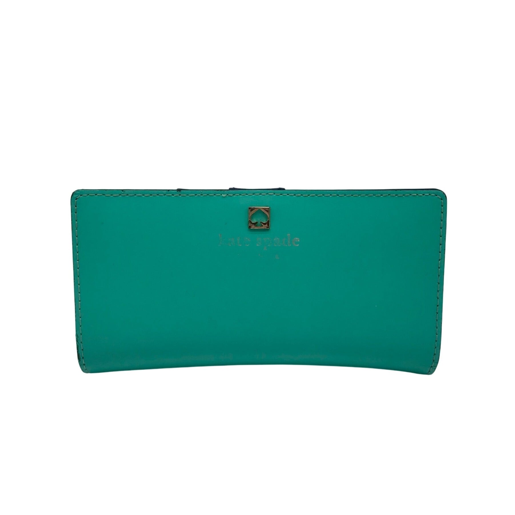Kate Spade Teal Leather Charlotte Terrace Stacy Slim Wallet
