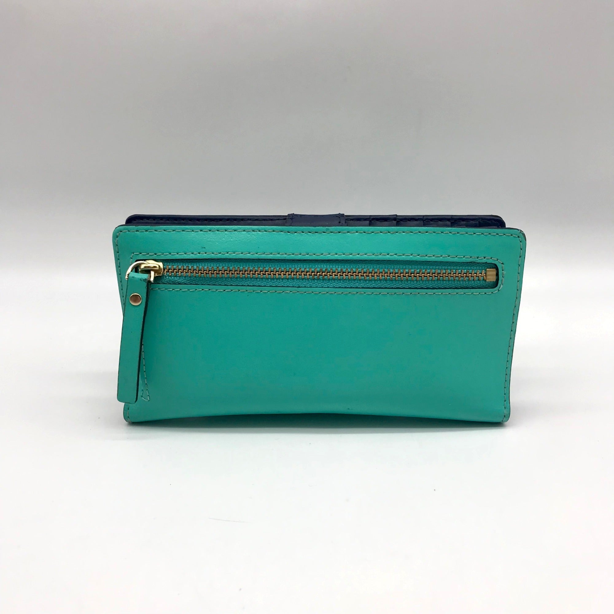 Kate Spade Teal Leather Charlotte Terrace Stacy Slim Wallet