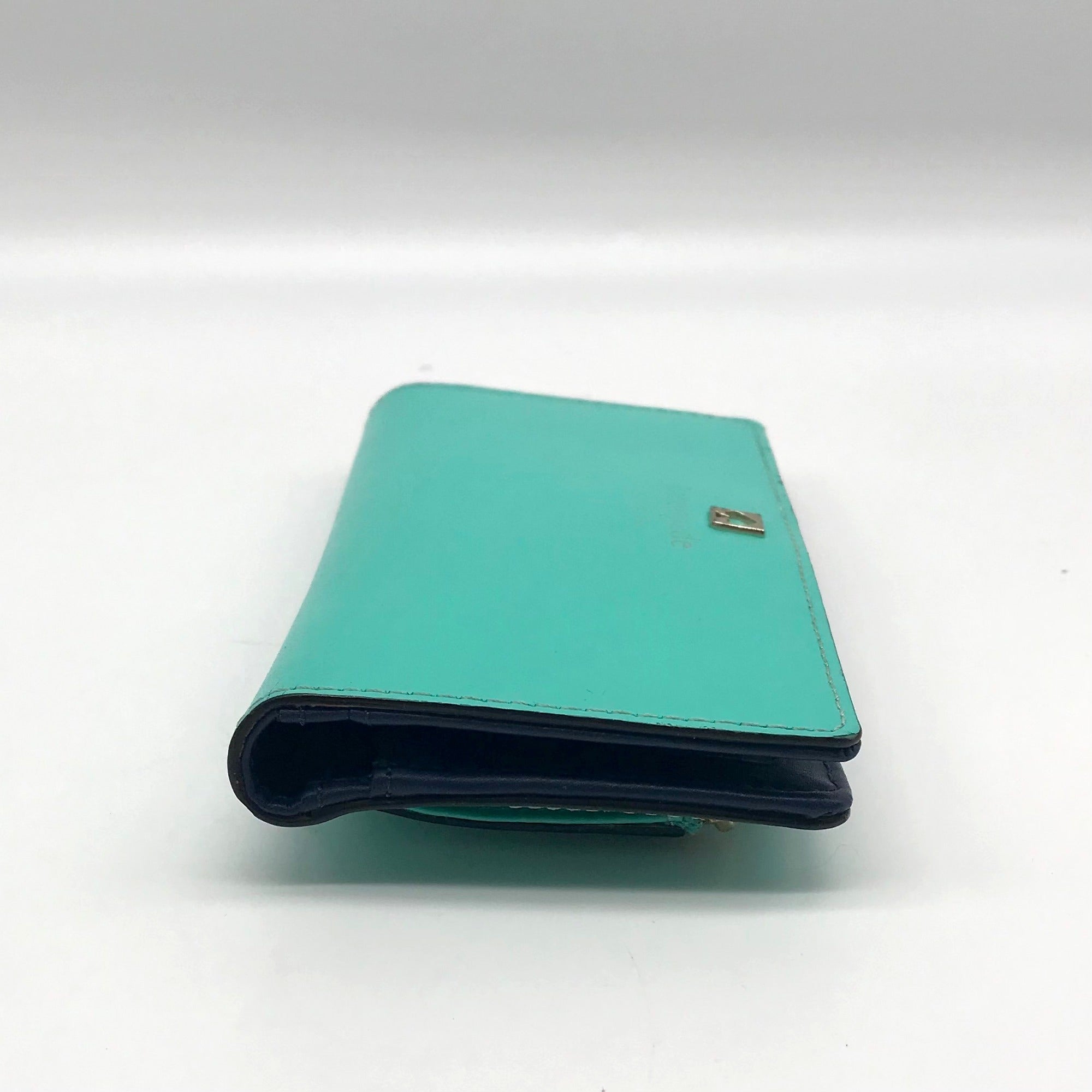 Kate Spade Teal Leather Charlotte Terrace Stacy Slim Wallet