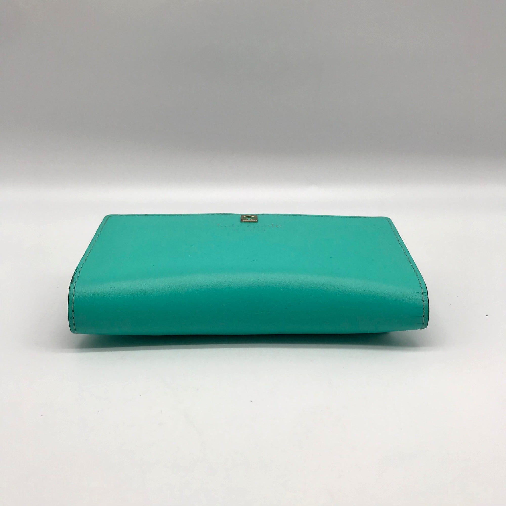 Kate Spade Teal Leather Charlotte Terrace Stacy Slim Wallet