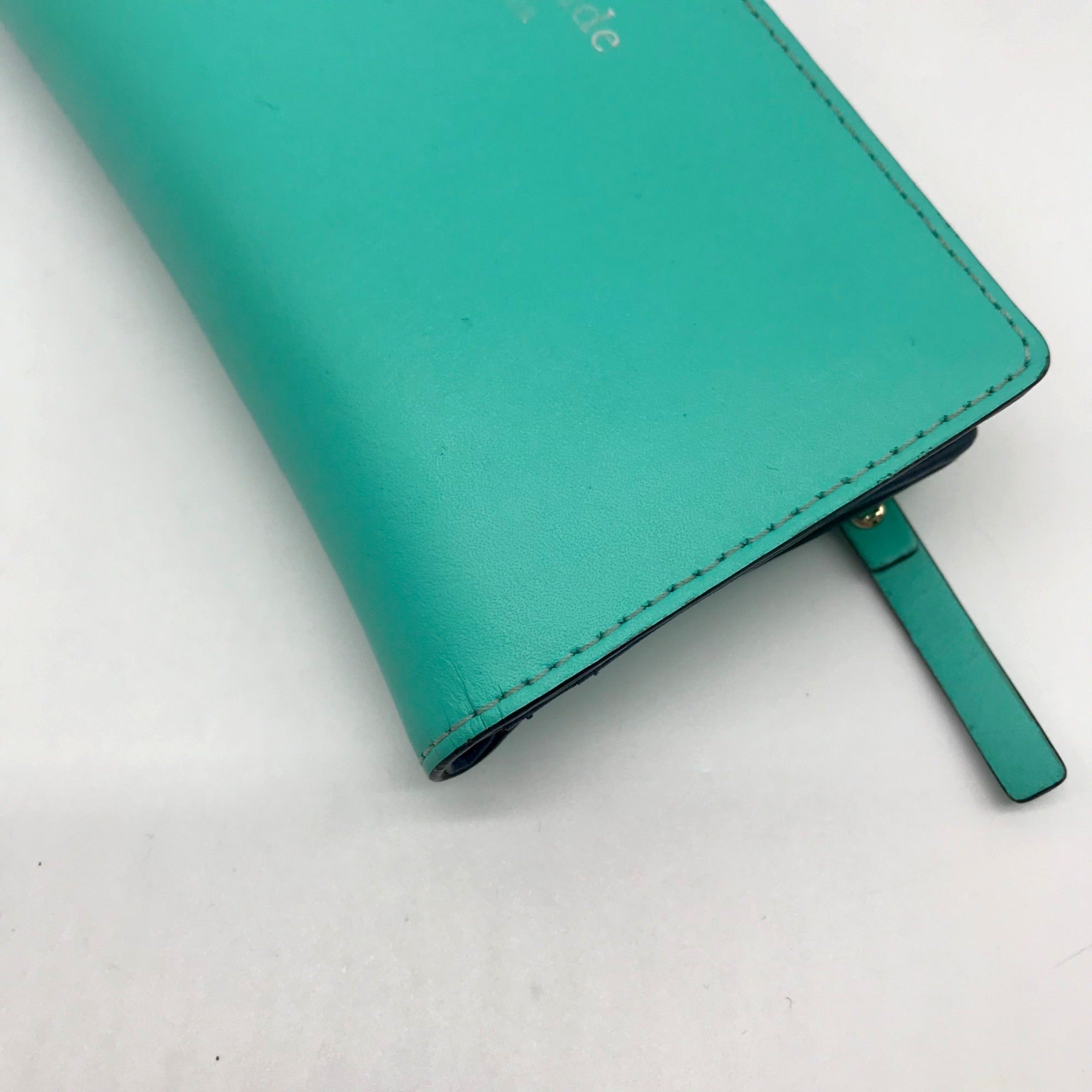 Kate Spade Teal Leather Charlotte Terrace Stacy Slim Wallet