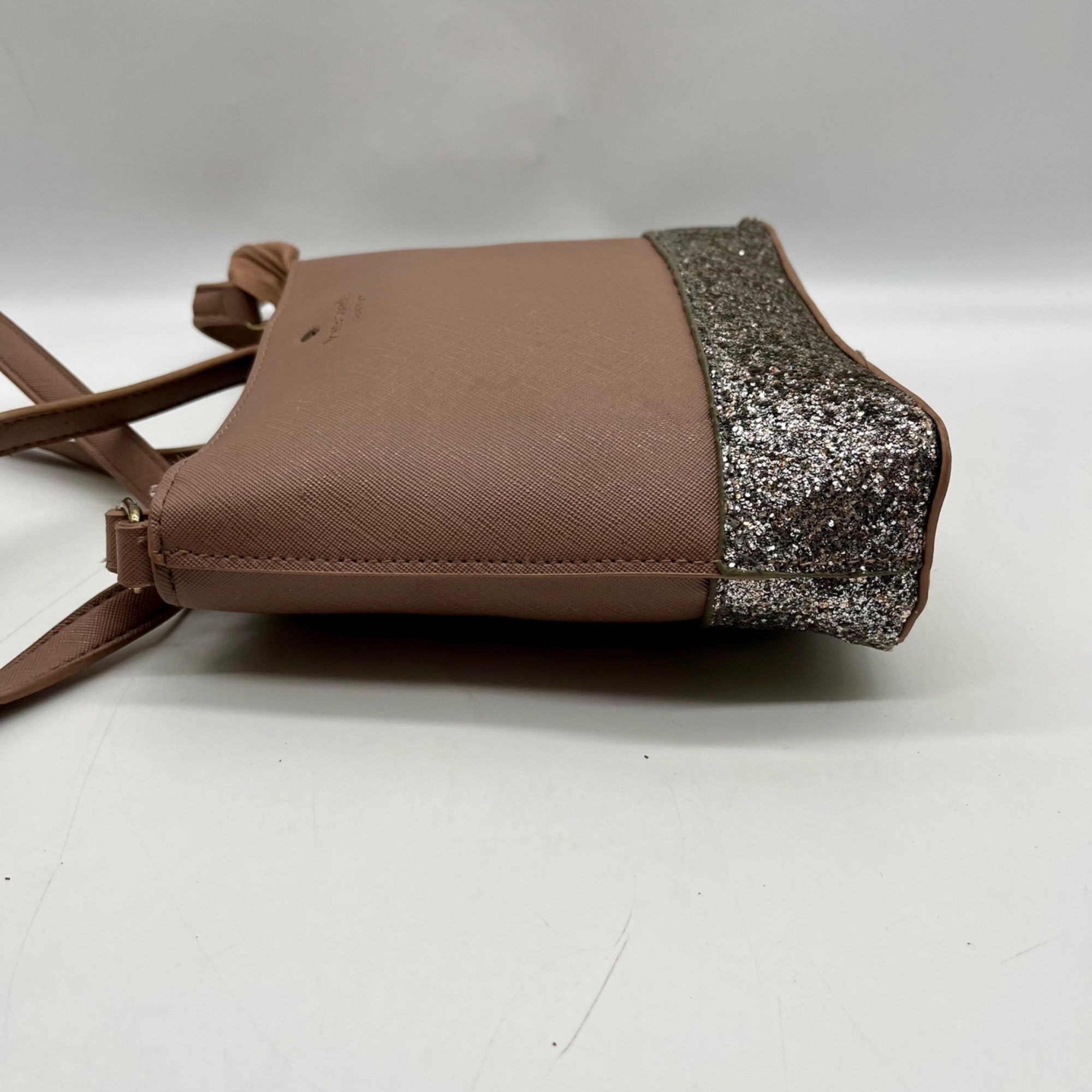 Kate Spade Brown Leather Flash Glitter Crossbody Bag