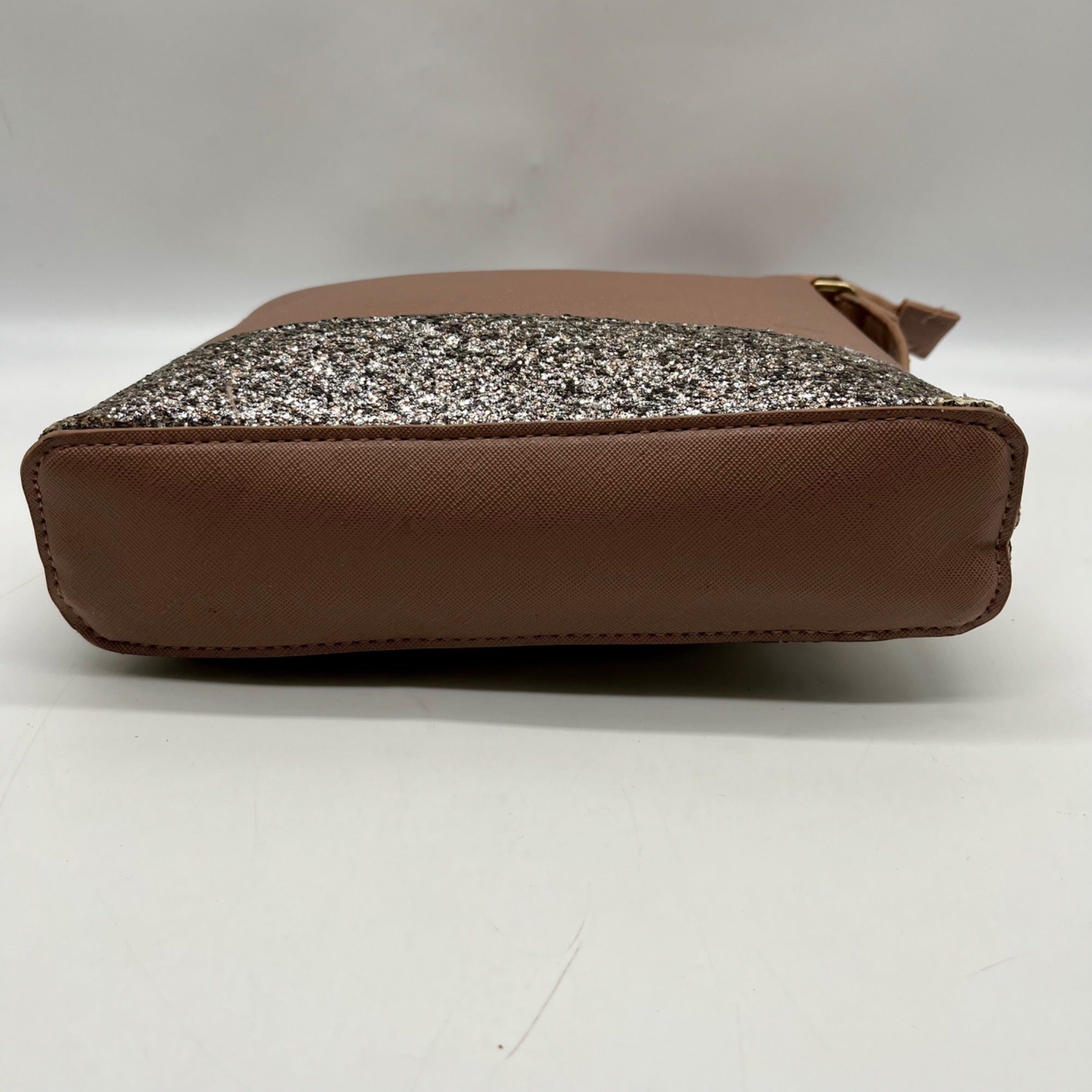 Kate Spade Brown Leather Flash Glitter Crossbody Bag