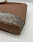 Kate Spade Brown Leather Flash Glitter Crossbody Bag