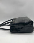 Kate Spade Black Crock-Embossed Patent Leather Shoulder Bag